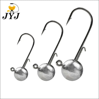 10pcs big head jigs fishing hooks - 1g to 20g round ball jig head weedless long shank for soft worm