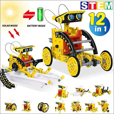 12-in-1 science experiment solar robot kit for kids | diy building powered learning tool | stem