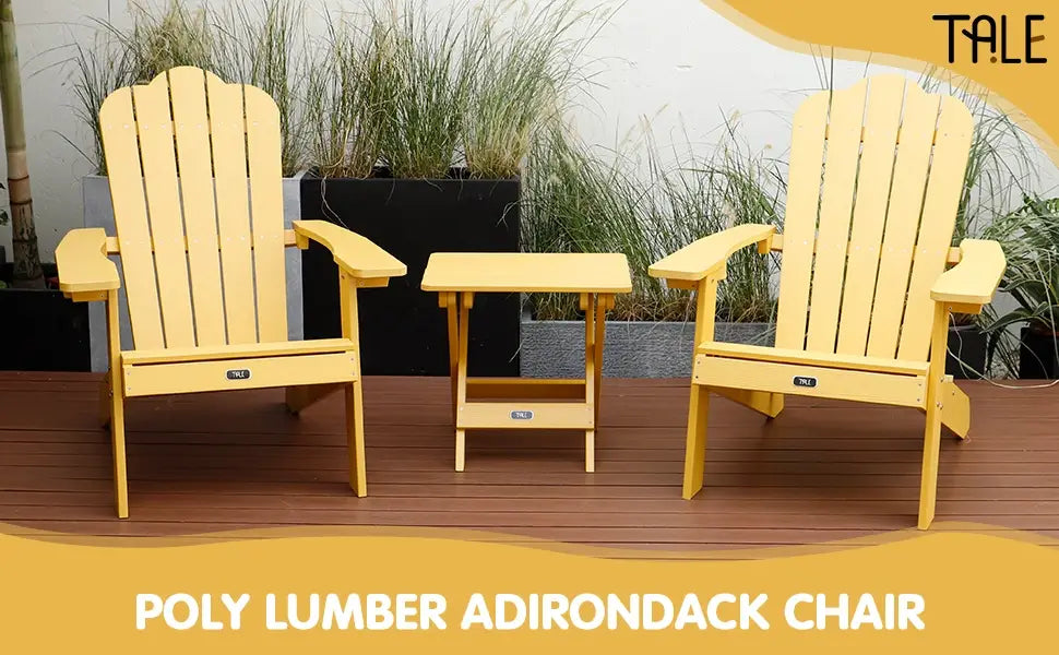 TALE Adirondack Chair Backyard Outdoor Furniture Painted Seating With Cup Holder All-Weather And Fade-Resistant Plastic