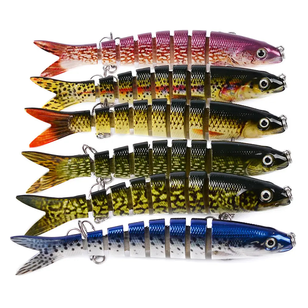 Pike fishing lures artificial multi jointed sections hard bait trolling pike carp fishing tools