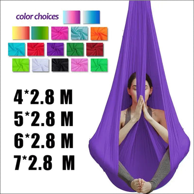 19 color aerial yoga hammock silk 4/5/6/7*2.8m yoga flying swing for anti-gravity yoga inversions