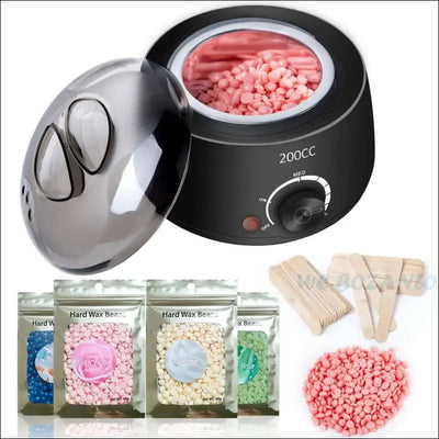 200cc wax heater hair removal wax machine, wax beans, and wood sticks