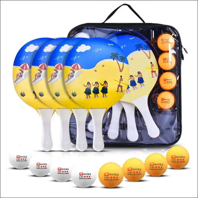 2022 fun wooden set paddles ball adult sand team games tennis badminton pingpong racket paddles