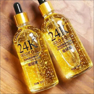 24k gold hyaluronic acid serum - anti aging facial lifting collagen essence - 100ml skin whitening