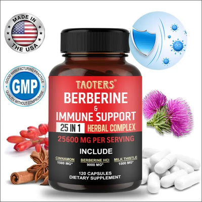 25,600 mg of berberine per serving supports heart health immune function cardiovascular and gi care