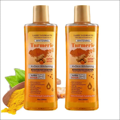 2pcs turmeric essential oil 400ml for face & body anti dark spots anti aging 100% natural oil skin