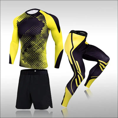 3 pcs set men workout sports suit gym fitness compression clothes running jogging sport wear