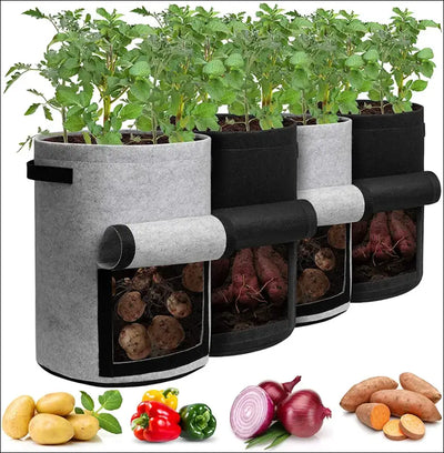 3 size felt plant grow bags nonwoven fabric garden potato pot greenhouse vegetable growing bags