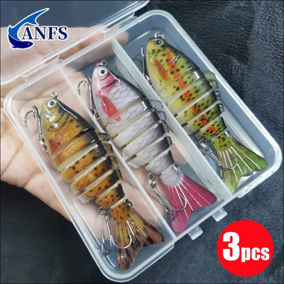 3pcs sinking fishing lures multi jointed swimbait bionic artificial bait freshwater saltwater trout