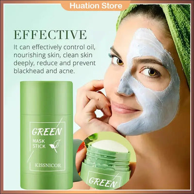 40g remove blackhead green tea solid mask cleans pores stick facial blemish black dots shrink pores