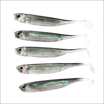 5pcs/lot fishing soft bait 7cm 7.5cm 1.7g 2.3g 2.7g t tail fish fishing lures rainbow color sequin