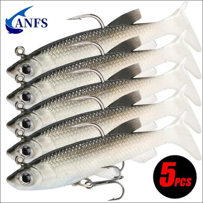 5pcs soft lure fishing kit 8cm/2.8in - artificial bait with cool fishing hooks Default Title