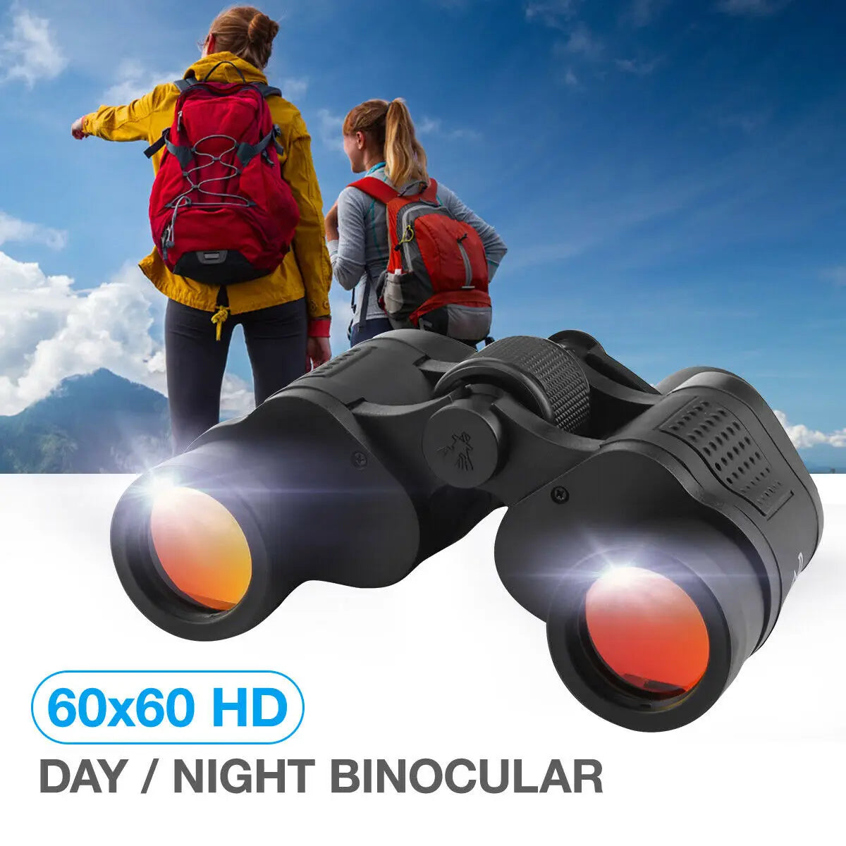 60x60 High Power Binoculars With Coordinates Portable Telescope LowLight Night Vision For Hunting Sports Travel