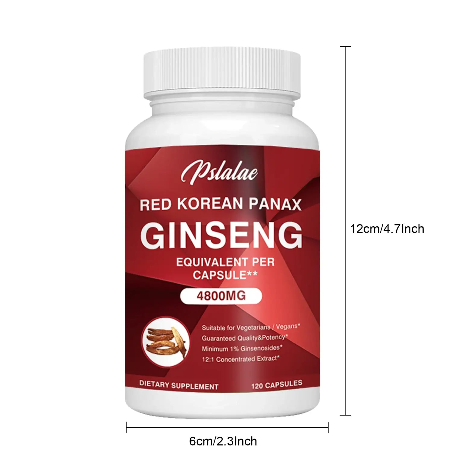 Korean Red Ginseng Extract Supplement for Enhanced Energy Memory and Performance - for Men and Women - 120 Capsules