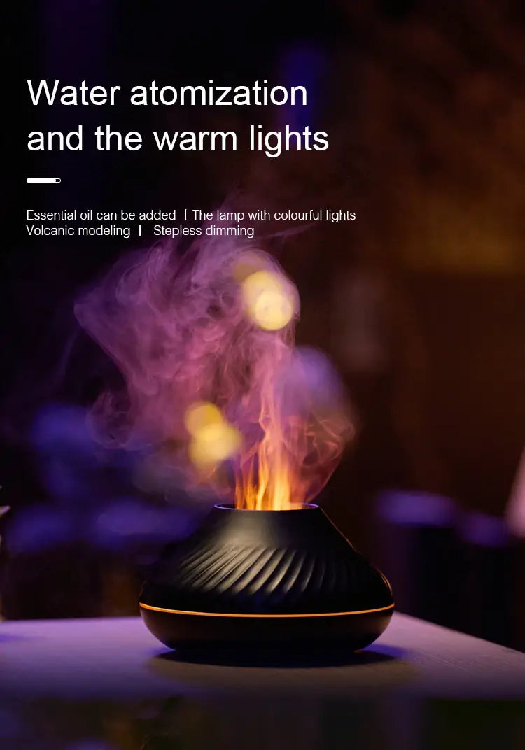 Kinscoter volcanic aroma diffuser essential oil lamp 130ml usb portable air humidifier with color