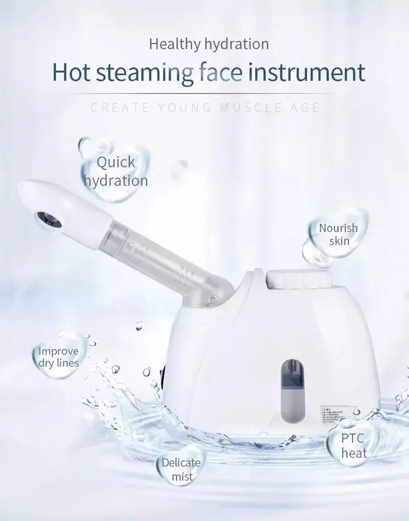 Ozone facial steamer warm mist humidifier for face deep cleaning vaporizer salon spa skin care