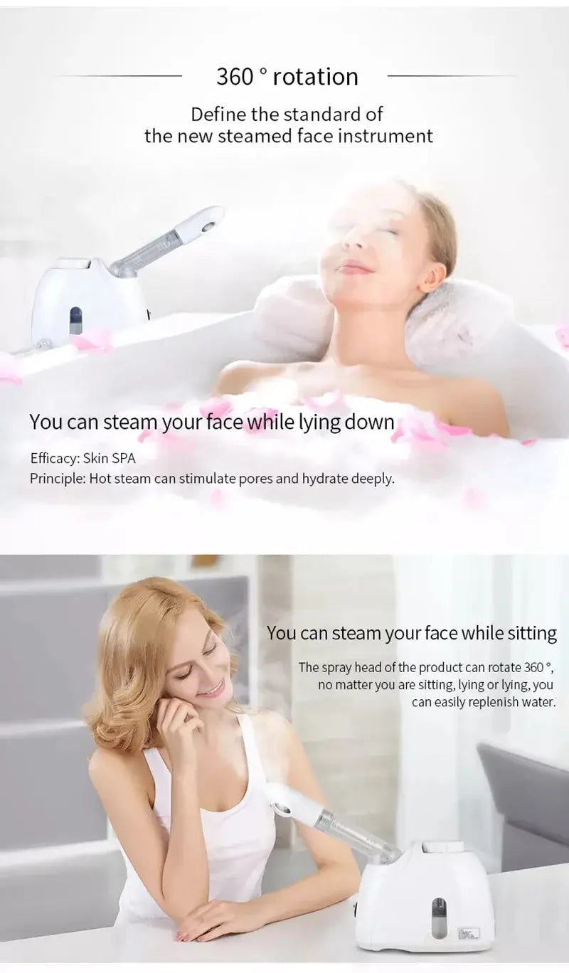 Ozone facial steamer warm mist humidifier for face deep cleaning vaporizer salon spa skin care