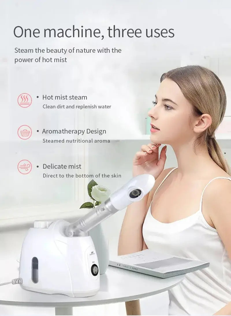 Ozone facial steamer warm mist humidifier for face deep cleaning vaporizer salon spa skin care