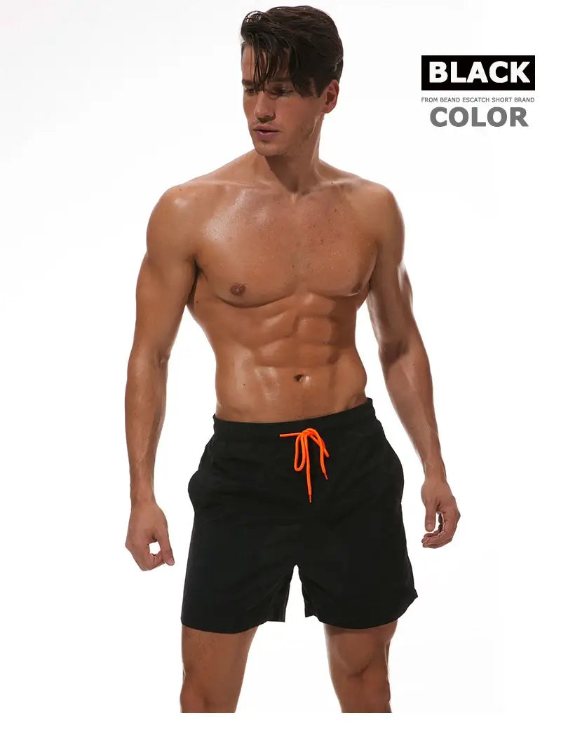 Swim Shorts for Men by ESCATCH - Quick Dry Solid Nylon Beach Board Shorts