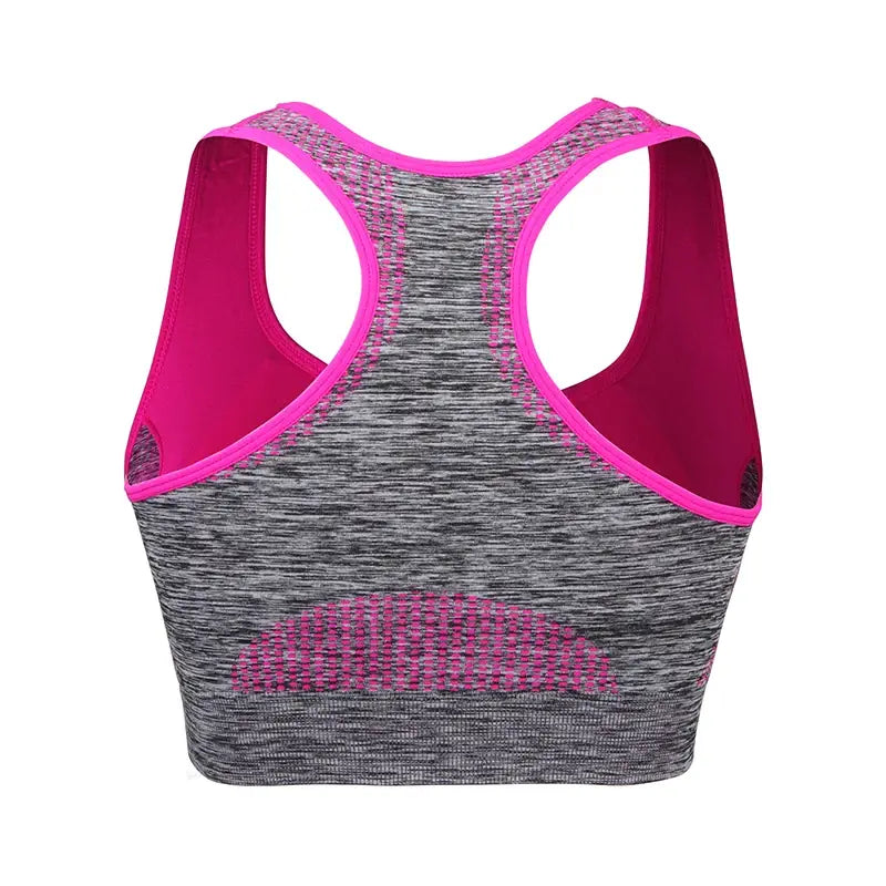 Shockproof Quick Dry Sports Bra Women Padded Gather Yoga Bra Push Up Gym Running Bra Seamless Workout Fitness Bra Top