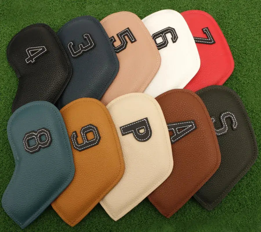 10pcs/set Golf Iron Headcover 3-9,P,S,A Club Head Cover Embroidery Number Case Sport Golf Training Equipment Accessories