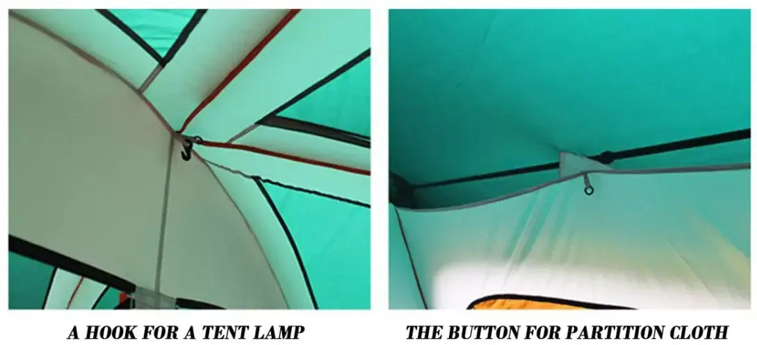 Hot sale 3-4 person Luxury Large Dome Family Waterproof double layer two rooms rainproof Outdoor Camping Tent