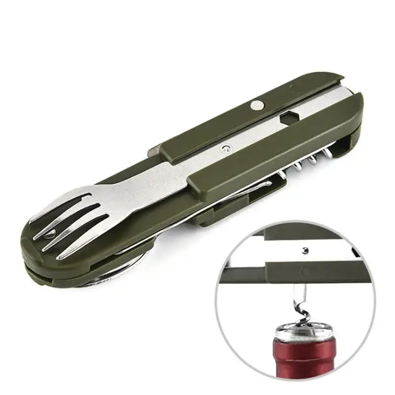 Camping Cutlery Stainless Steel Folding Knife Fork Spoon Portable Outdoor Tableware Camping Equipment