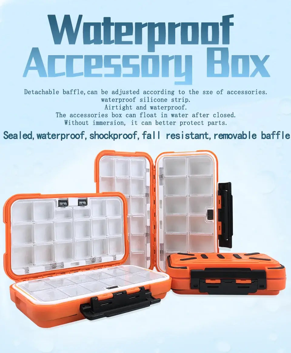 Fishing waterproof accessories box small road sub box fish hook storage box table fishing tools,