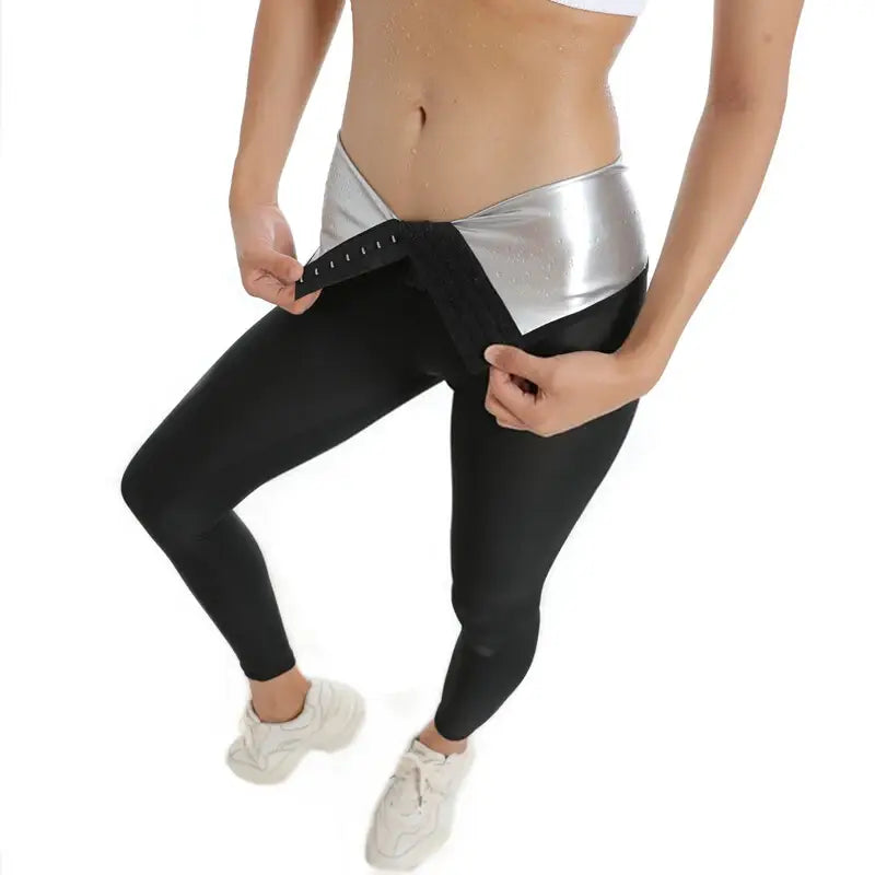 Women Sauna Leggings Sweat Pants High Waist Slimming Hot Thermo Compression Workout Fitness Tights Body Shaper Waist