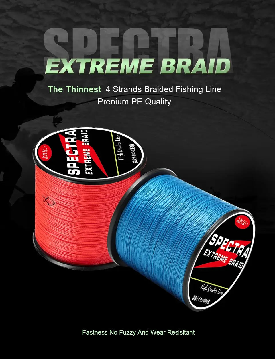 Spectra 300M PE Braided Fishing Line Super Strong Japanese Multifilament Sea Fishing Line 10LB-80LB Carp Line Trout Line