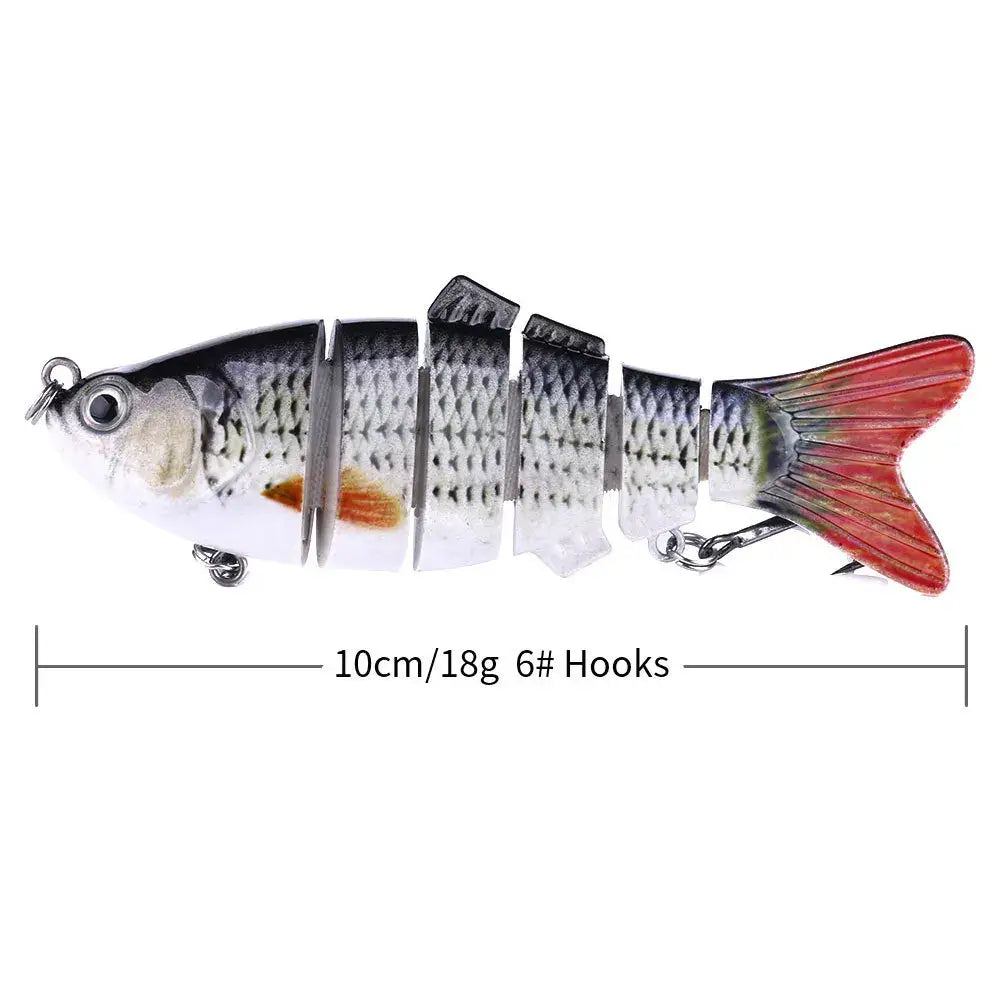 6 Pieces/set Fishing Lures Set With Box Multi Segments Jointed Hard Bait Wobblers Swimbait Crankbait Swim Bass For Pike