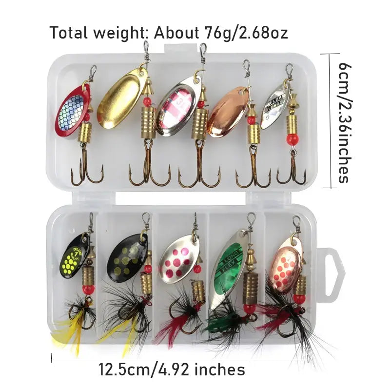 Metal spoon spinner fishing lure 10pcs set spoonbait crankbaits fishing wobblers for pike crochet