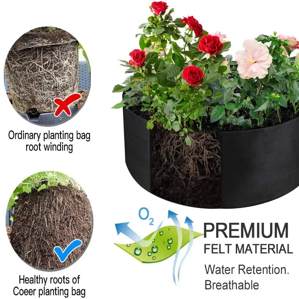 10/40/50/100 Gallons fabric garden raised bed round planting container grow bags fabric planter pot for plants nursery