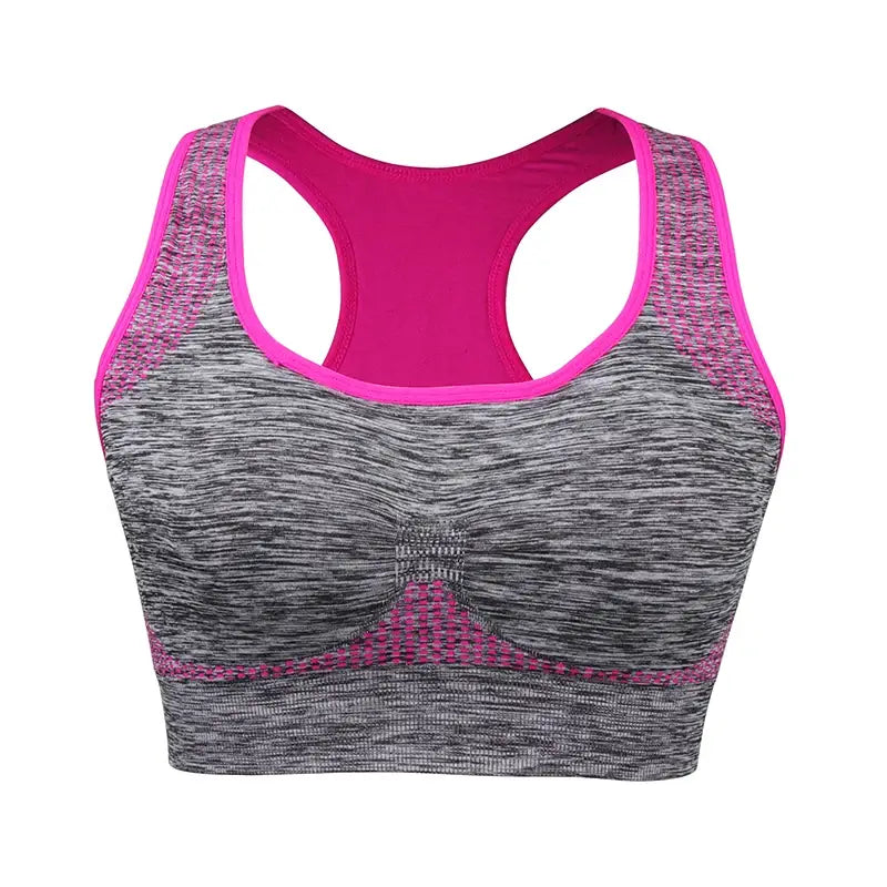 Shockproof Quick Dry Sports Bra Women Padded Gather Yoga Bra Push Up Gym Running Bra Seamless Workout Fitness Bra Top