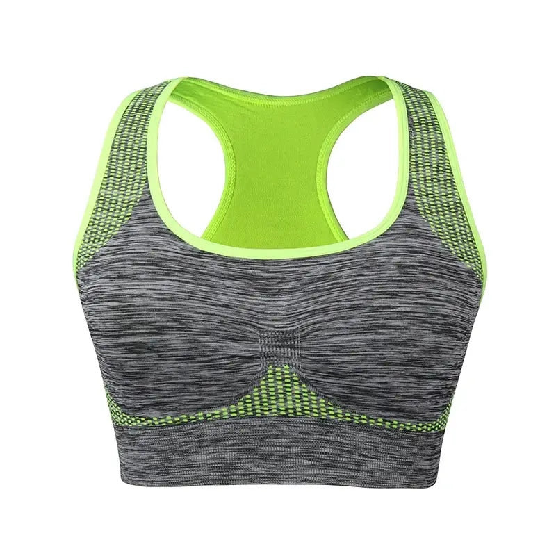 Shockproof Quick Dry Sports Bra Women Padded Gather Yoga Bra Push Up Gym Running Bra Seamless Workout Fitness Bra Top