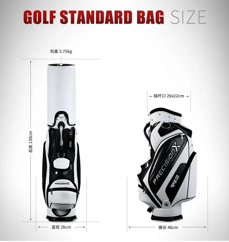 Professional Custom Waterproof PU Golf Bag Golf Club Sling Shoulder Bag 5 Dividers for Men