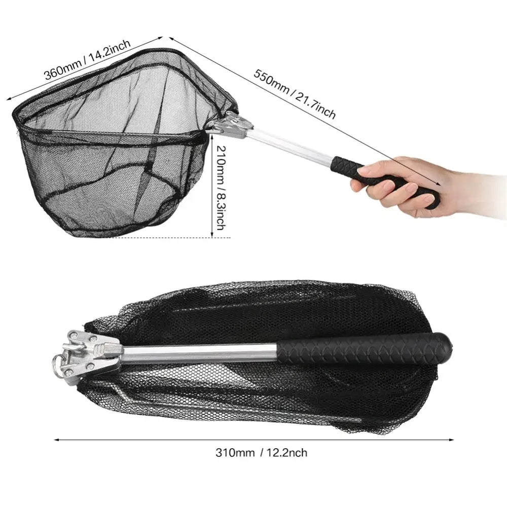 Telescopic landing net 1.9m/0.92m/0.55m - aluminum alloy mesh fishing net