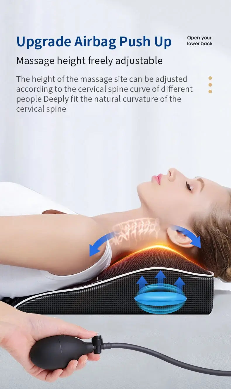 Jinkairui Electric Shiatsu Head Neck Cervical Ttraction Body Massager Car Back Pillow with Heating Vibrating Massage