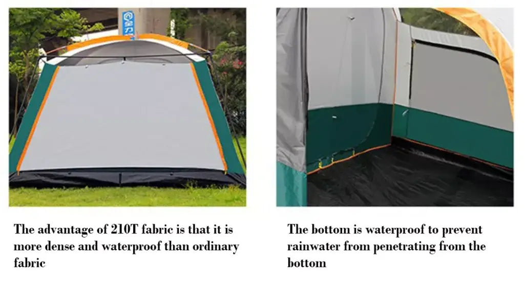 Hot sale 3-4 person Luxury Large Dome Family Waterproof double layer two rooms rainproof Outdoor Camping Tent