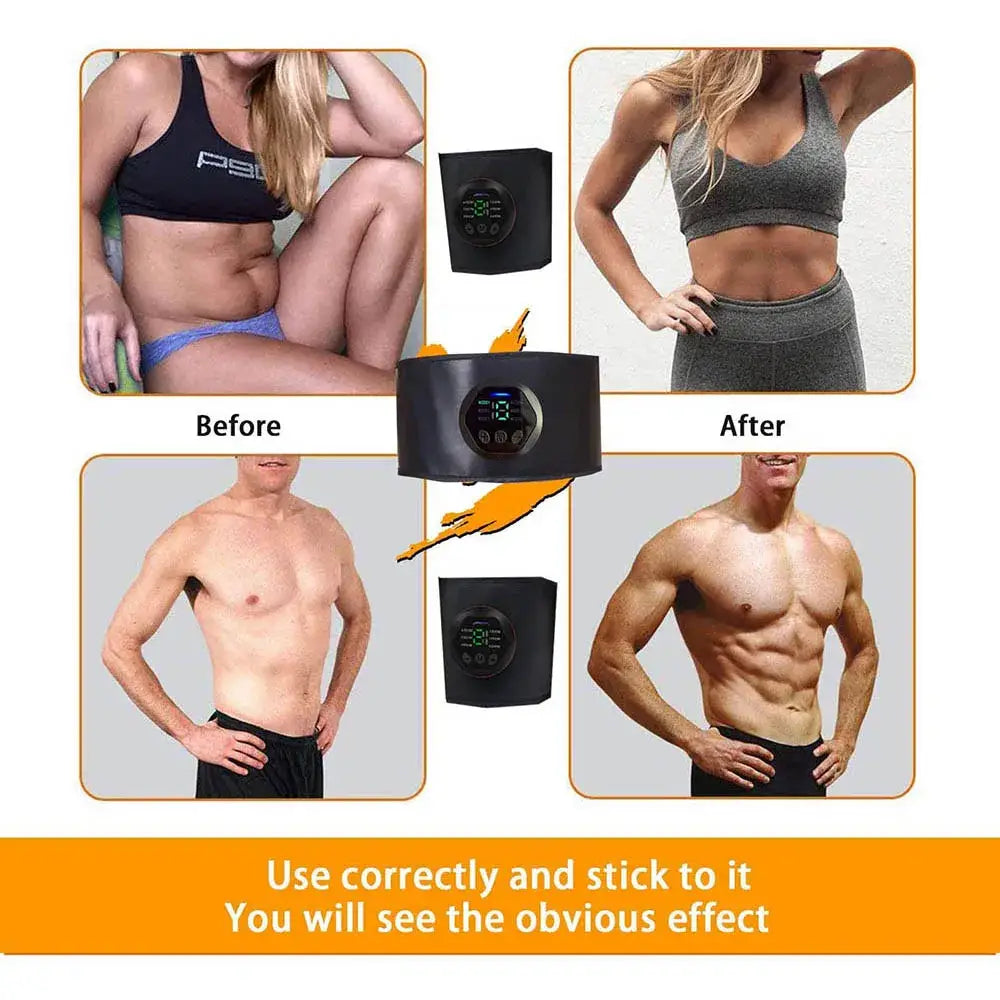 Muscle Stimulation Belt Electric ABS Stimulator Trainer EMS Abdominal Exerciser Toning Belts Fitness Training Gym