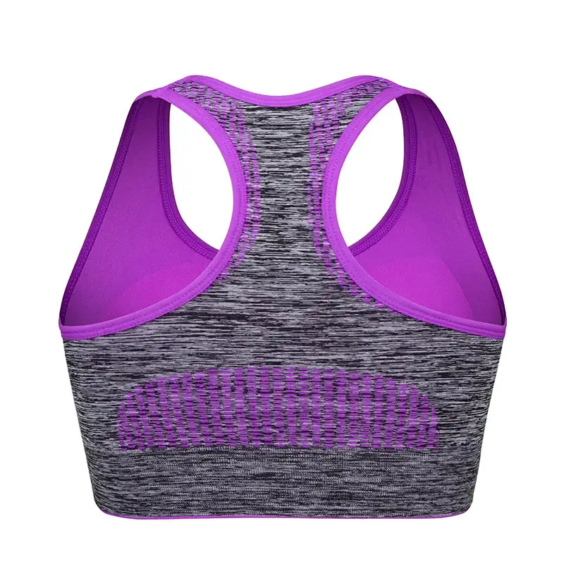 Shockproof Quick Dry Sports Bra Women Padded Gather Yoga Bra Push Up Gym Running Bra Seamless Workout Fitness Bra Top