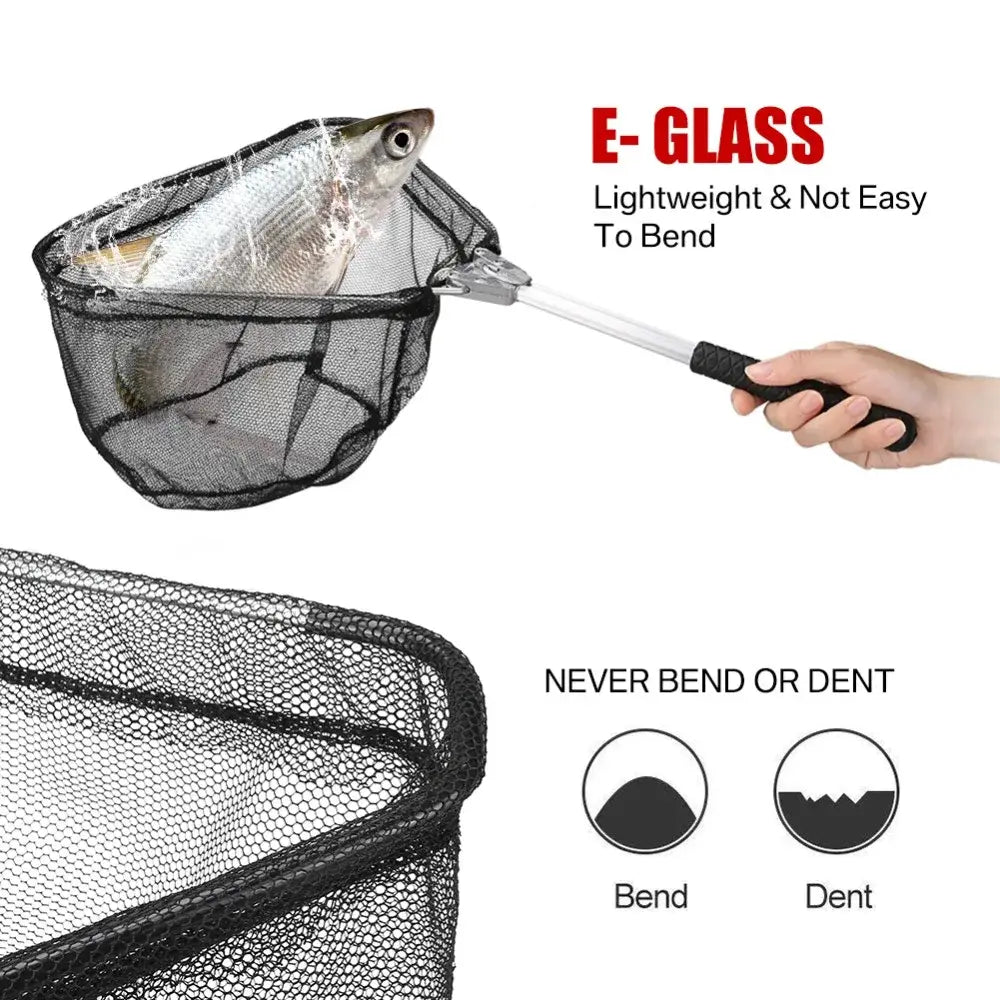 Telescopic landing net 1.9m/0.92m/0.55m - aluminum alloy mesh fishing net