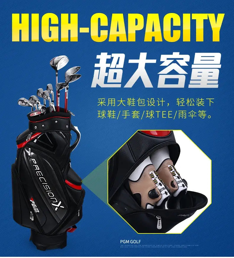 Professional Custom Waterproof PU Golf Bag Golf Club Sling Shoulder Bag 5 Dividers for Men