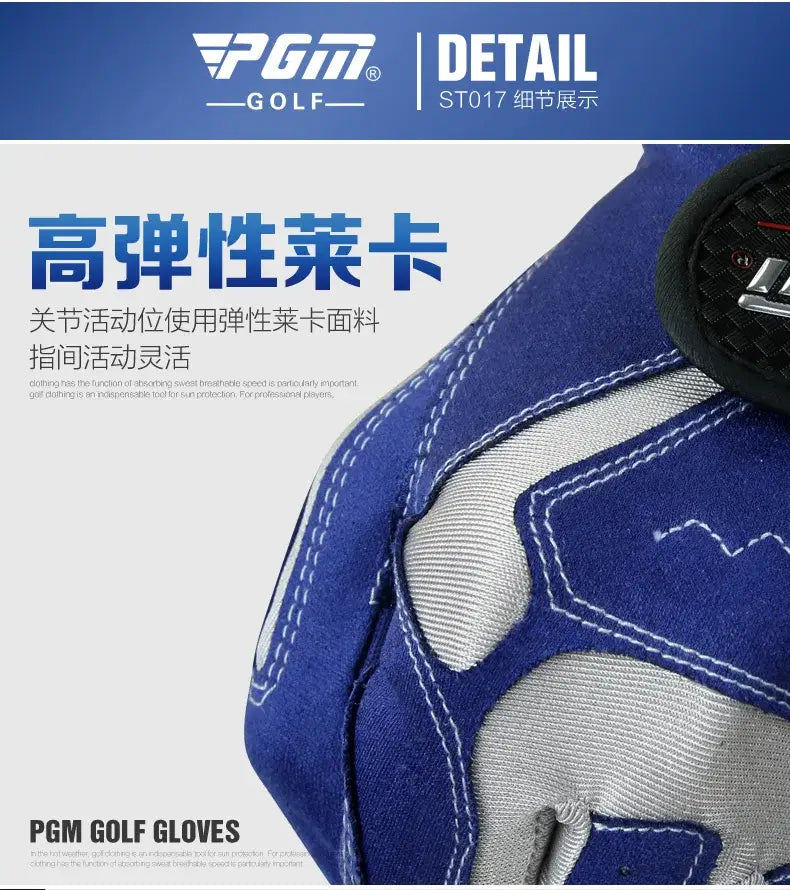 PGM Golf Gloves Blue White Grey Left Right Hand Microfiber Antiskid For Professional Brand New Golfer Breathable Sports