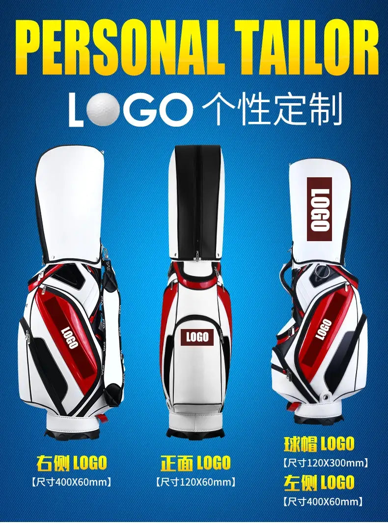 Professional Custom Waterproof PU Golf Bag Golf Club Sling Shoulder Bag 5 Dividers for Men