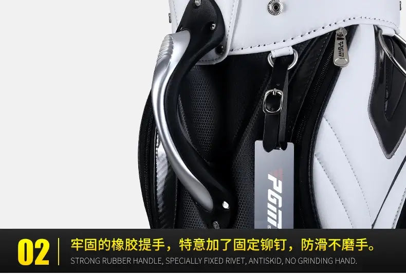 Professional Custom Waterproof PU Golf Bag Golf Club Sling Shoulder Bag 5 Dividers for Men