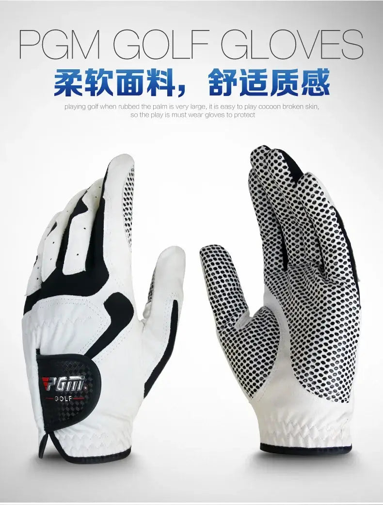 PGM Golf Gloves Blue White Grey Left Right Hand Microfiber Antiskid For Professional Brand New Golfer Breathable Sports