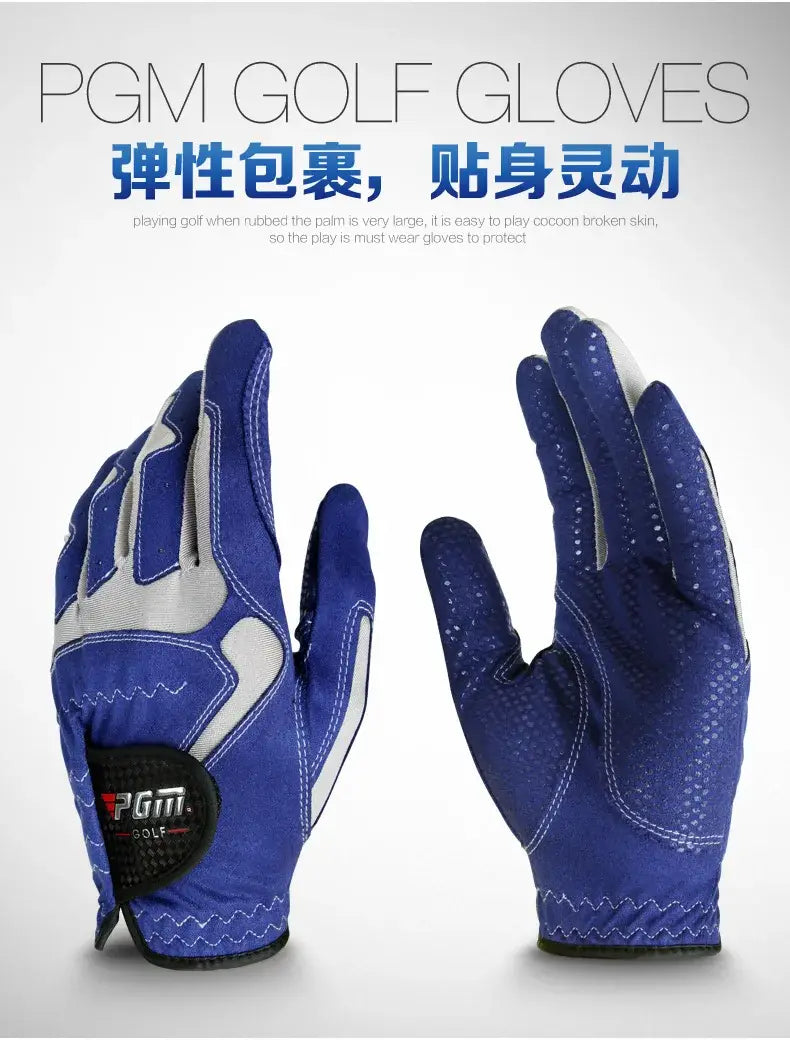 PGM Golf Gloves Blue White Grey Left Right Hand Microfiber Antiskid For Professional Brand New Golfer Breathable Sports