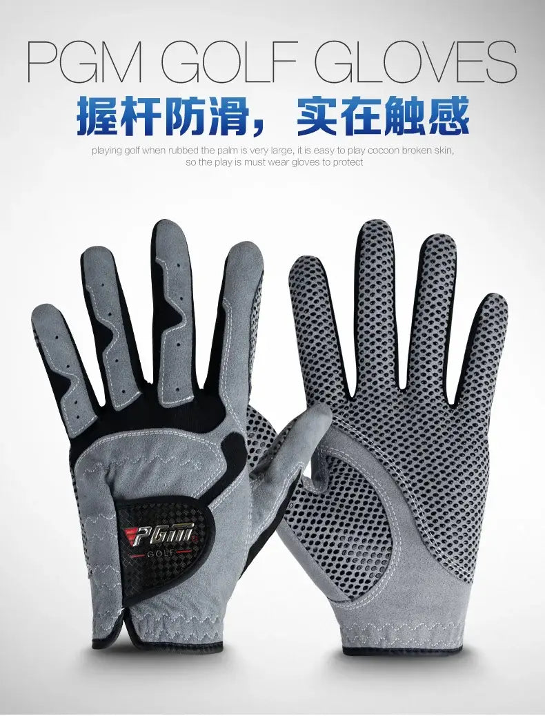 PGM Golf Gloves Blue White Grey Left Right Hand Microfiber Antiskid For Professional Brand New Golfer Breathable Sports