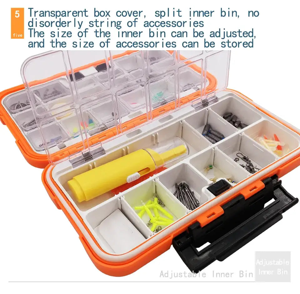 Fishing waterproof accessories box small road sub box fish hook storage box table fishing tools,